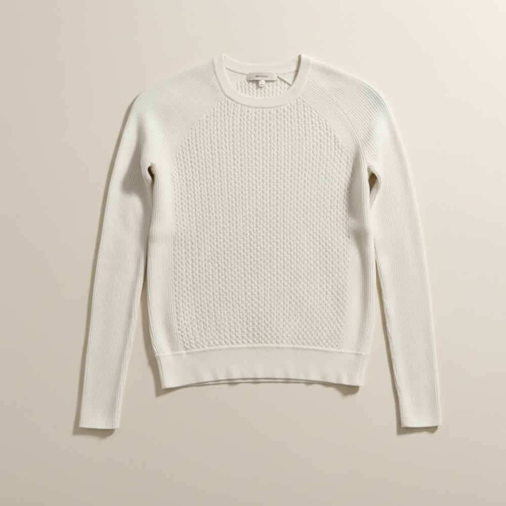 Theory Cream Crew Neck Sweater